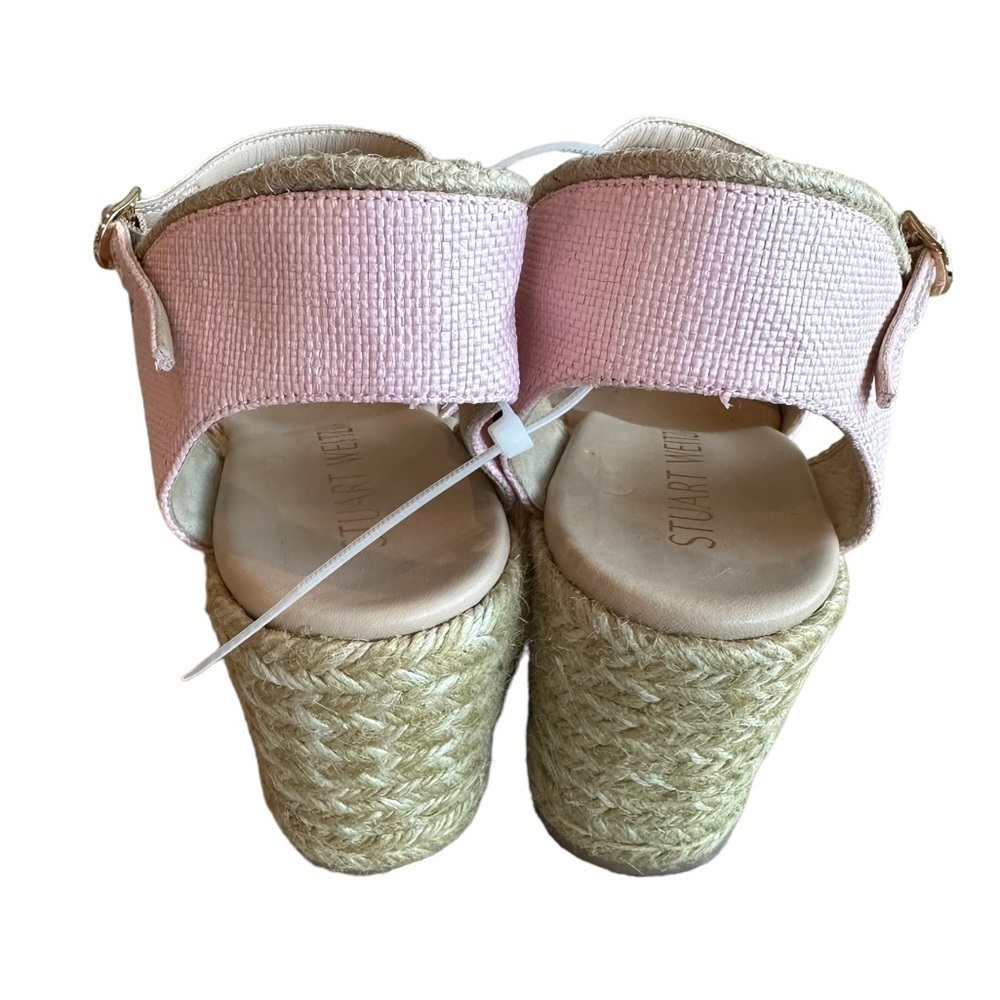 NEW Stuart Weitzman Mirela Espadrille Wedge Sandals | Pink | Summer/Vacation - Picture 6 of 7